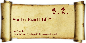 Verle Kamilló névjegykártya
